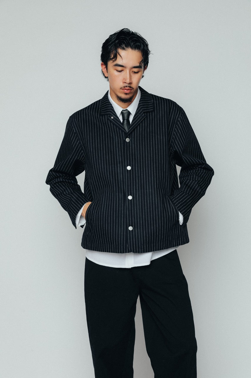 Pinstriped Denim Jacket