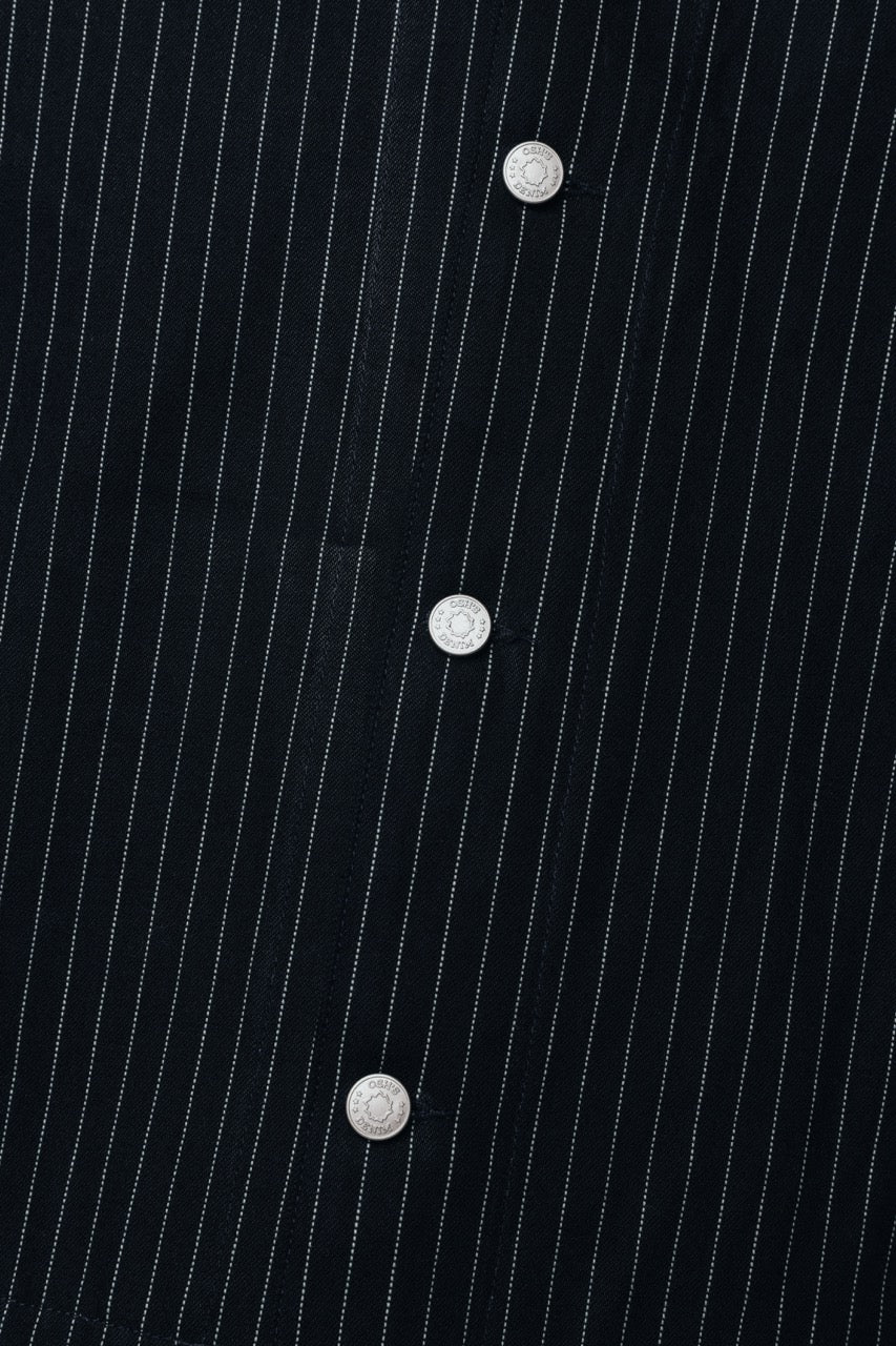 Pinstriped Denim Jacket