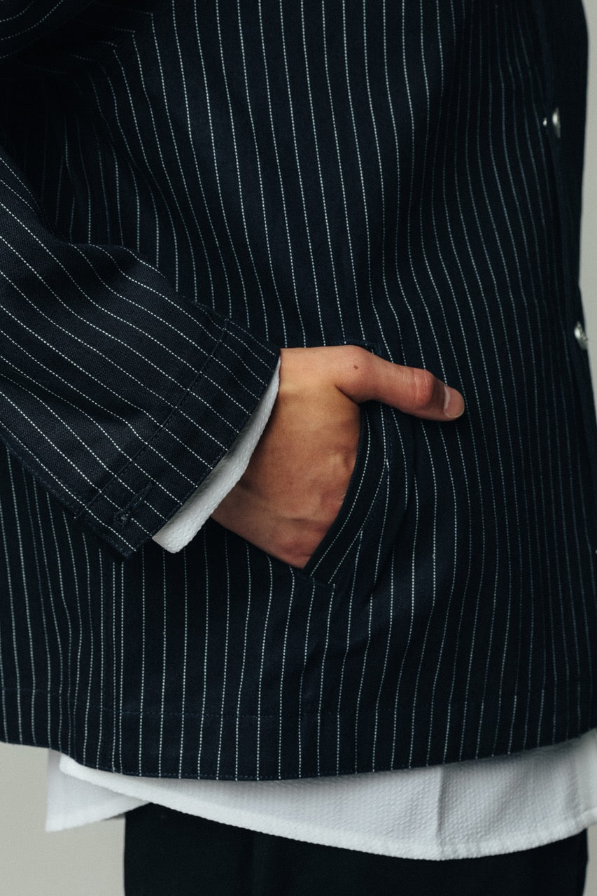 Pinstriped Denim Jacket