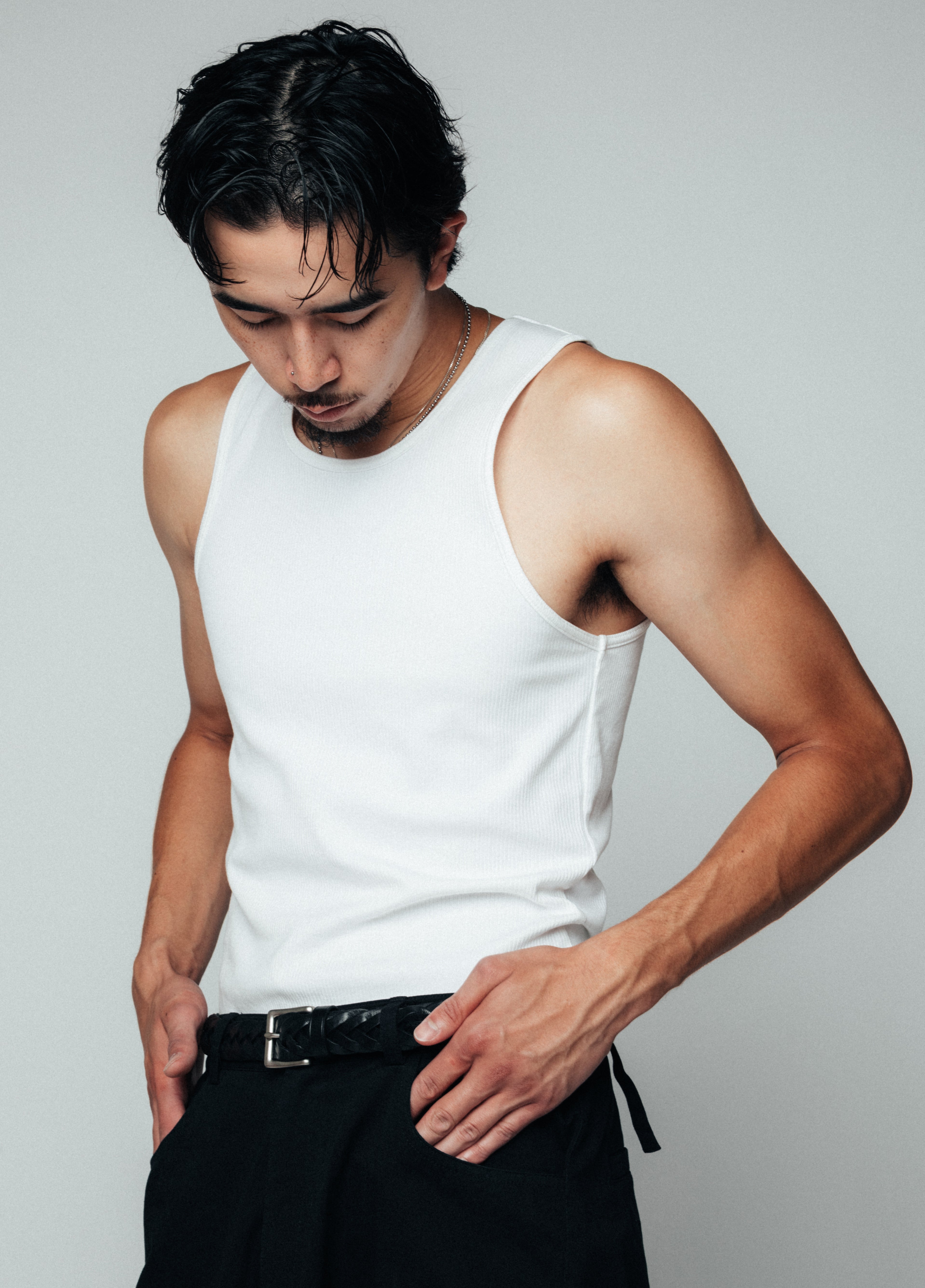 Cotton Ribbed Tank (White)
