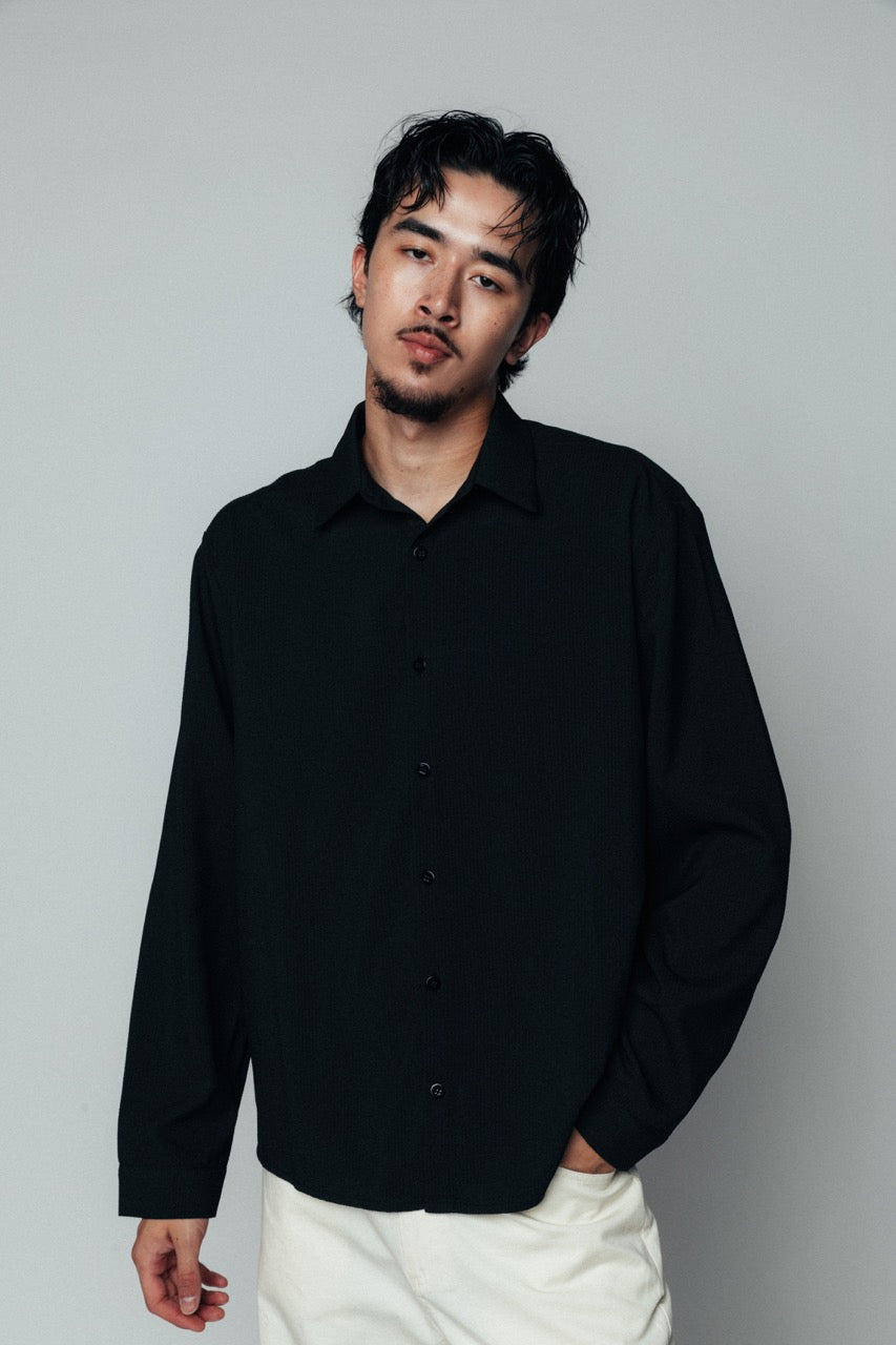Japanese Seersucker Oxford (Black)