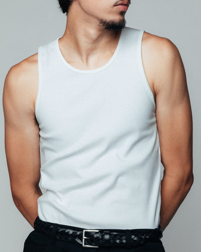 Cotton Ribbed Tank (White)