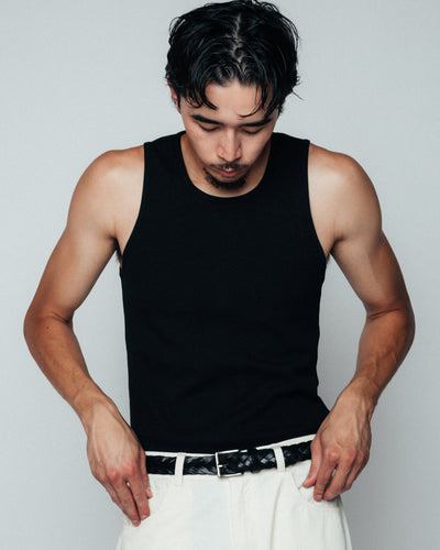 Cotton Ribbed Tank (Black)