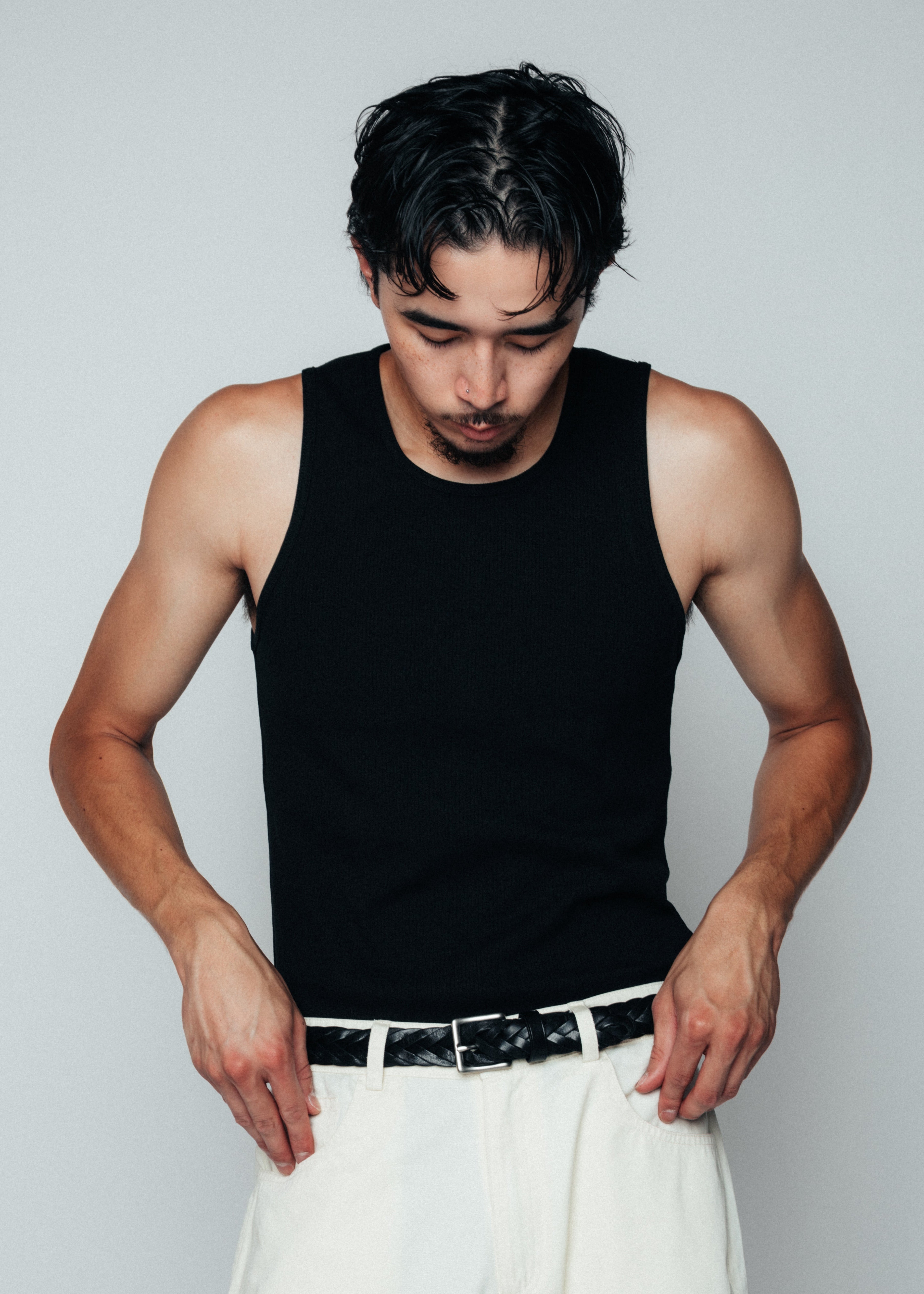 Cotton Ribbed Tank (Black)