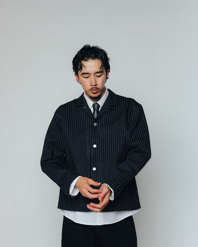 Pinstriped Denim Jacket