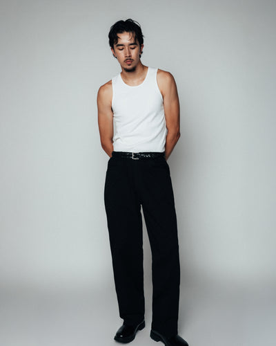 Twisted Seam Japanese Cotton Trousers (Black)